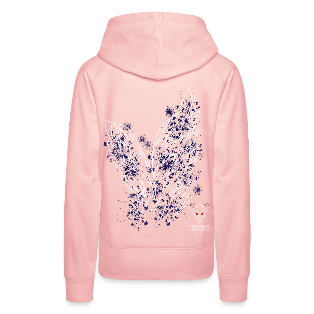 Women Hoodie Dark Blue Wings - Kristallrosa