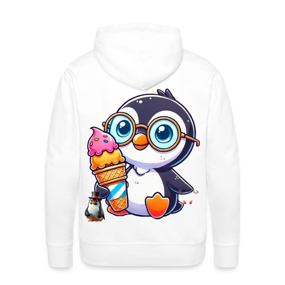 Men Hoodie KasPenguin with Ice - Weiß