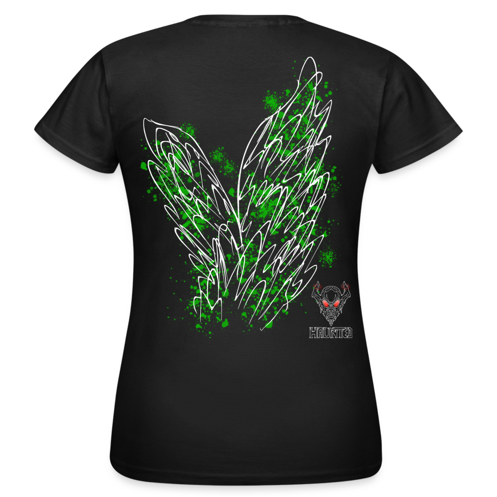Women T-Shirt Green Wings - Schwarz