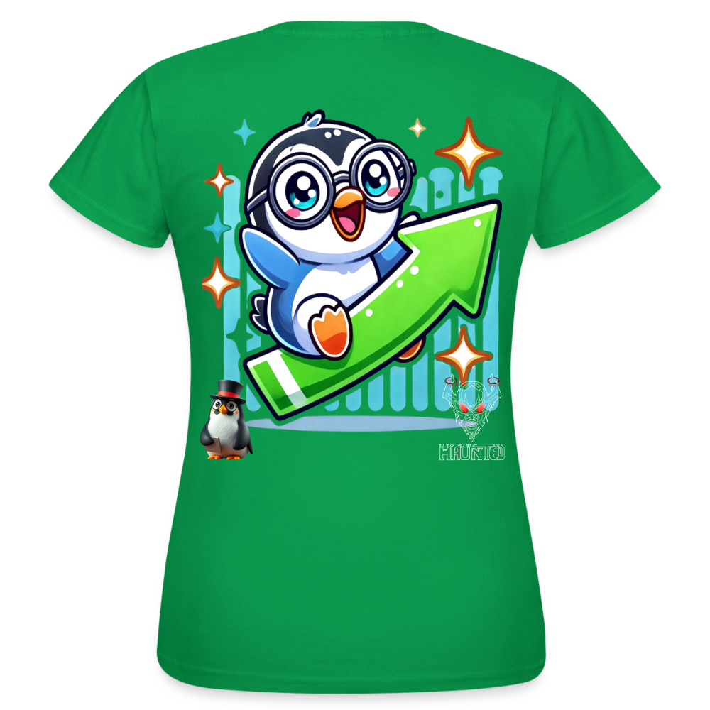 Women T-Shirt KasPenguin Riding the Trend - Kelly Green