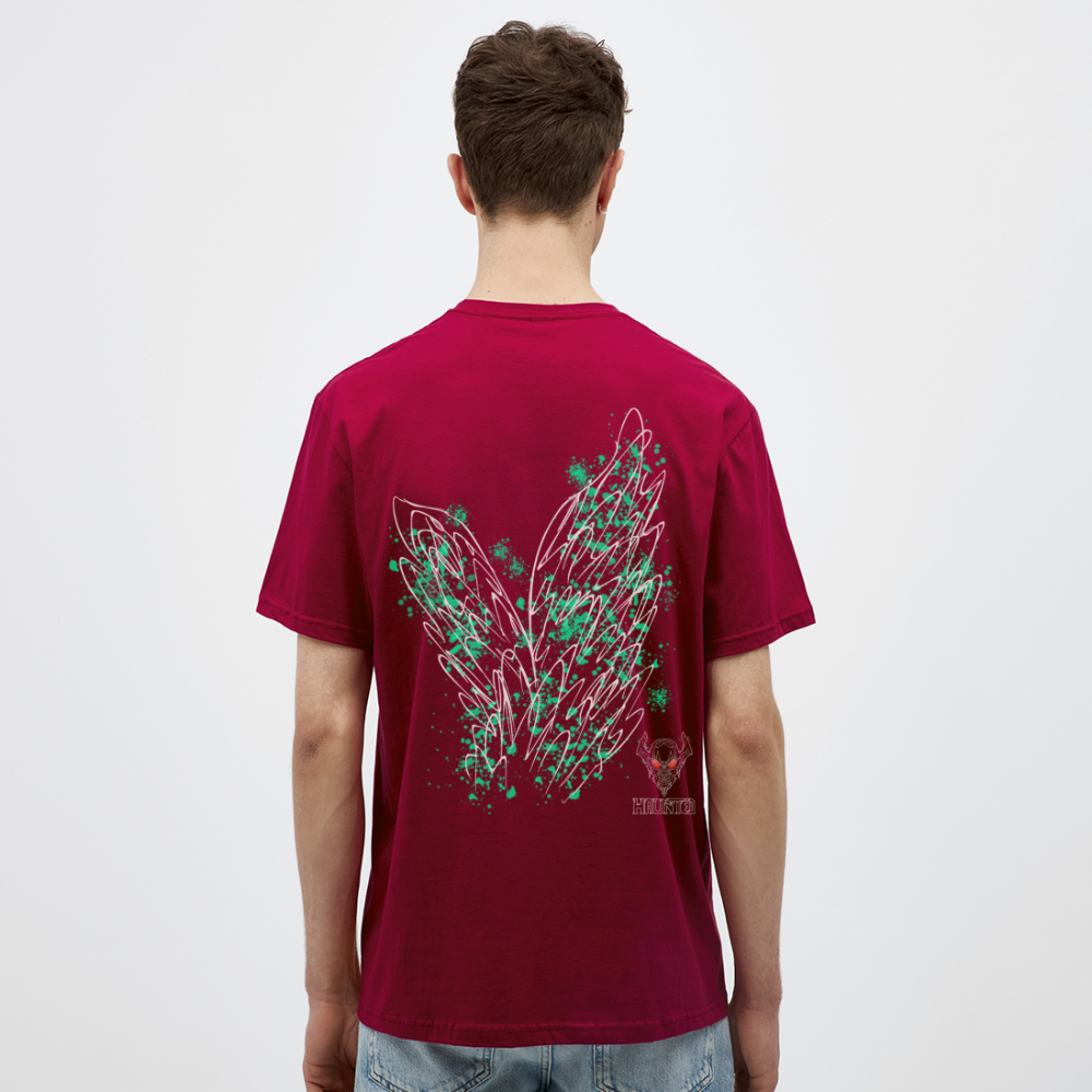 Men T-Shirt Turquoise Wings - Ziegelrot