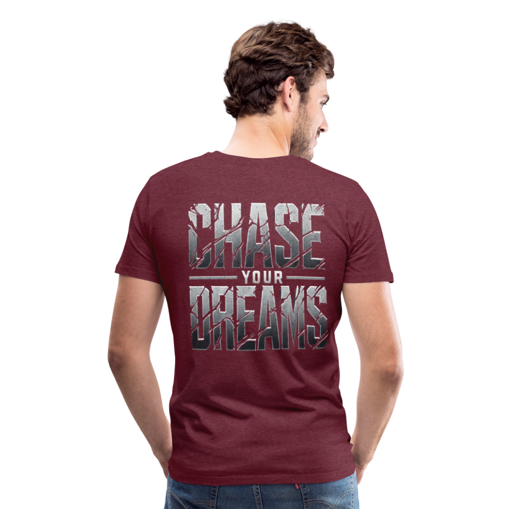 Men T-Shirt Chase Your Dreams - Bordeauxrot meliert