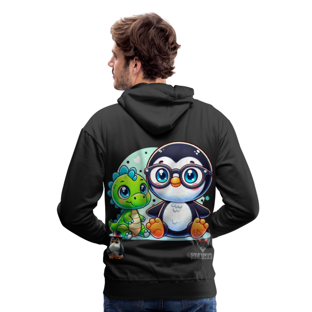 Men Hoodie KasPenguin with Dinosaur - Schwarz