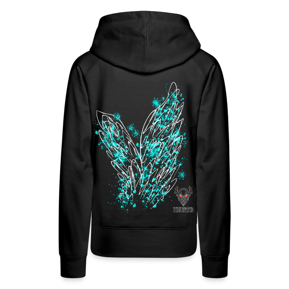 Women Hoodie Aqua Wings - Schwarz