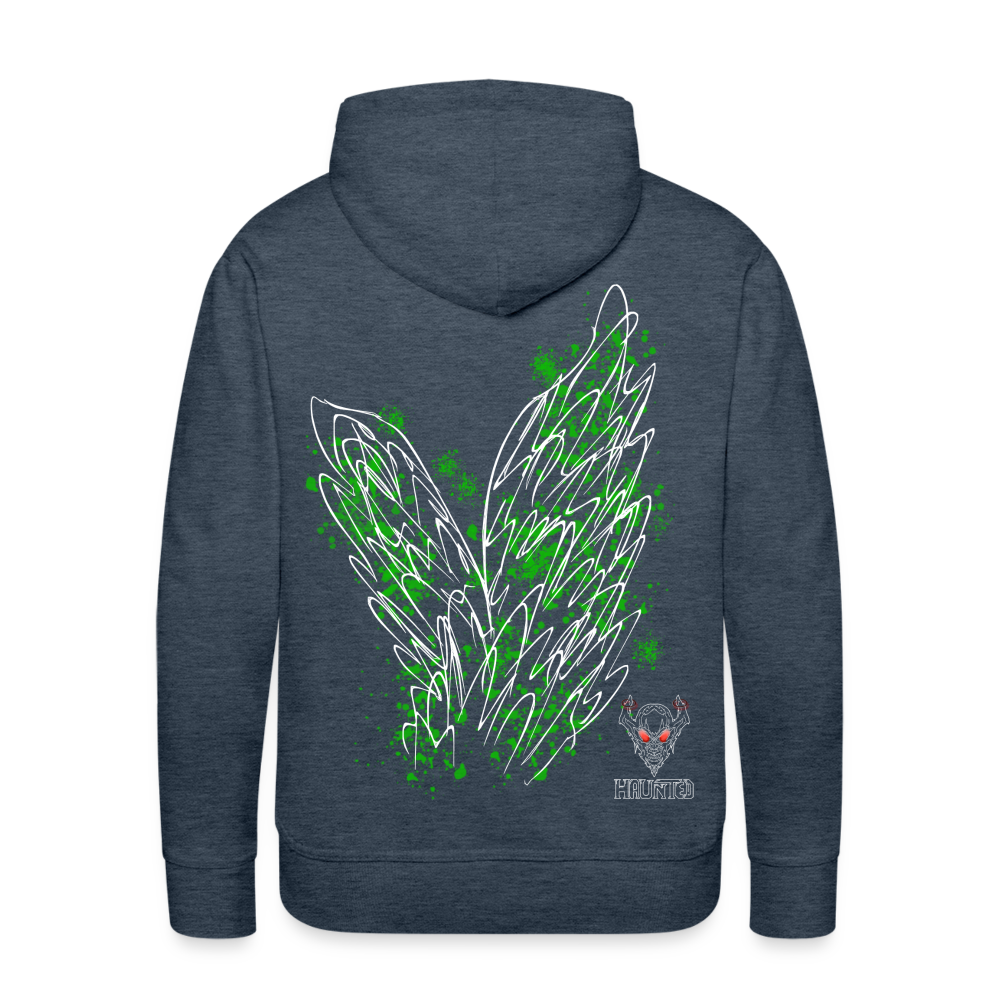 Men Hoodie Green Wings - Jeansblau