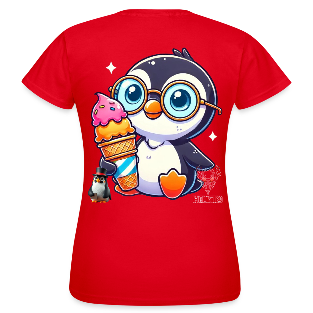 Women T-Shirt KasPenguin with Ice - Rot