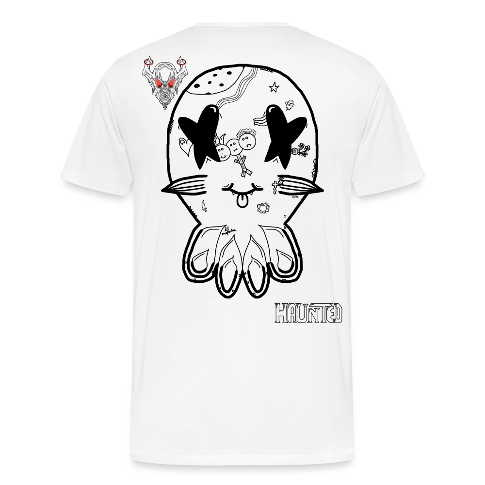 Man T-Shirt Ghost Doodle Dark - Weiß