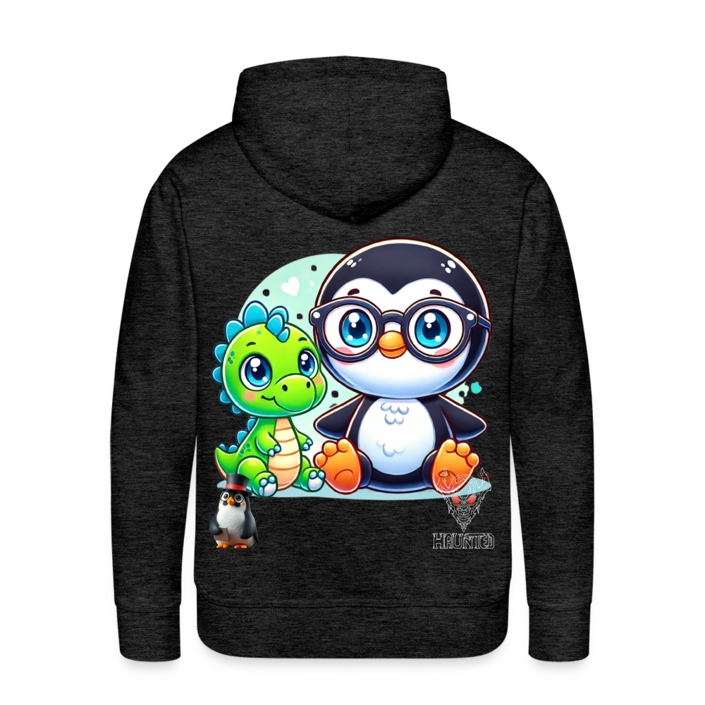 Men Hoodie KasPenguin with Dinosaur - Anthrazit