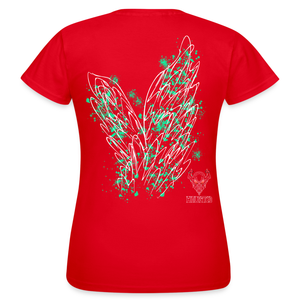 Women T-Shirt Turquoise Wings - Rot