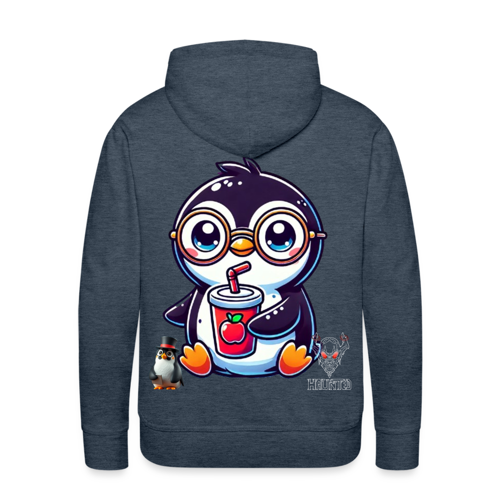 Men Hoodie KasPenguin with Drink - Jeansblau