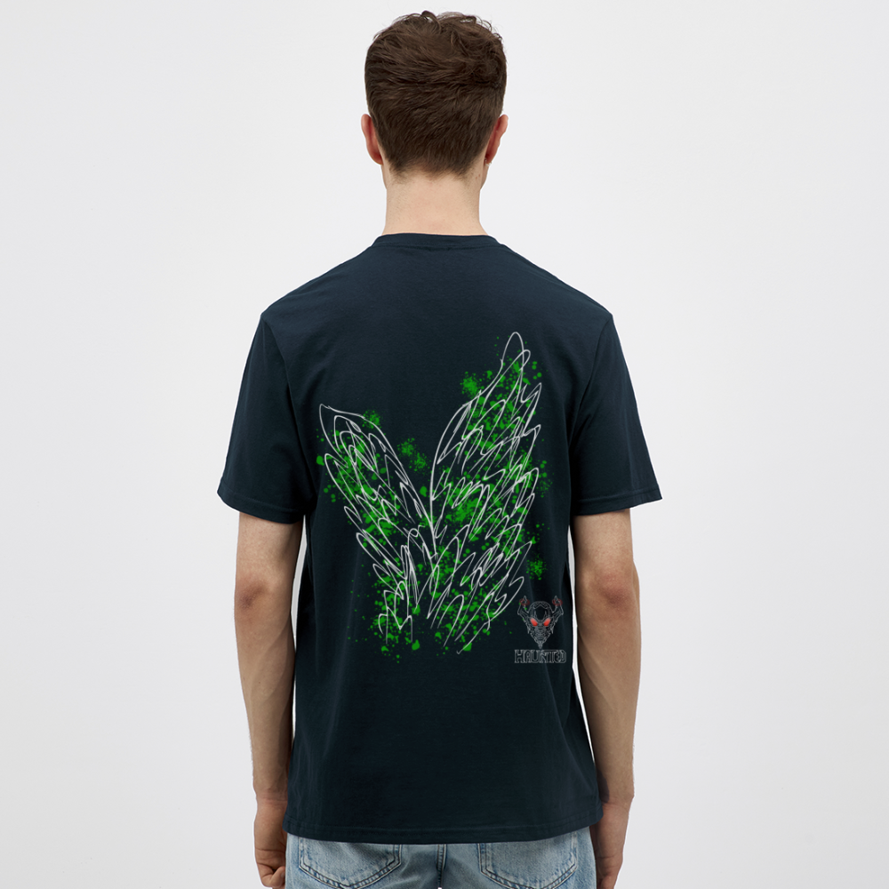Men T-Shirt Green Wings - Navy