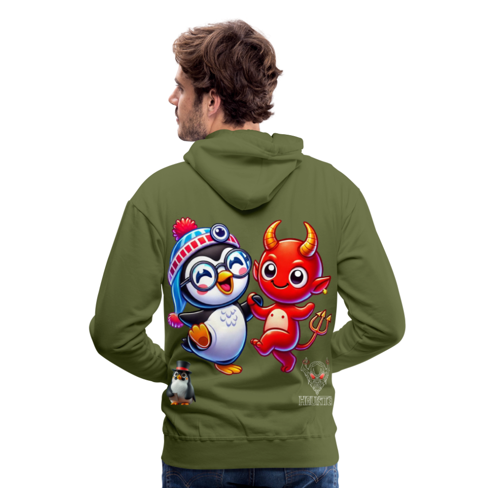 Men Hoodie Dancing with Devil - Olivgrün