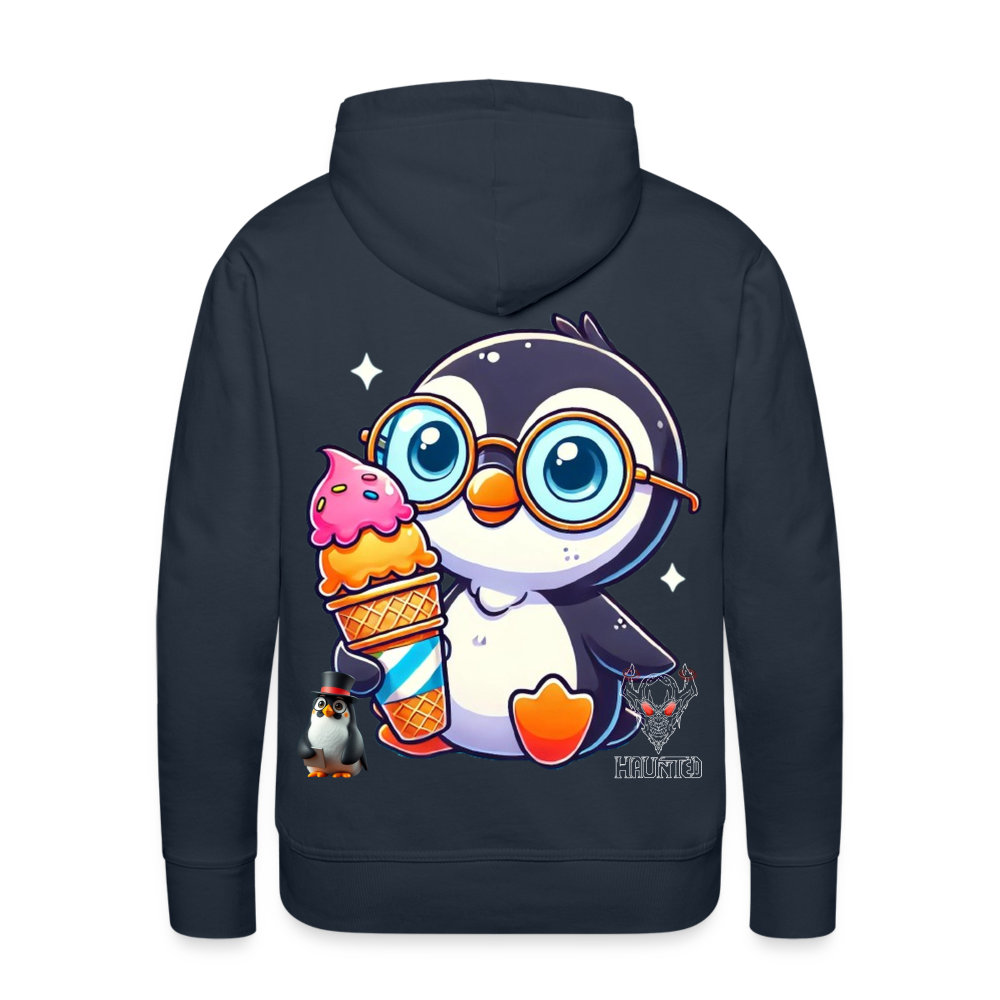 Men Hoodie KasPenguin with Ice - Navy