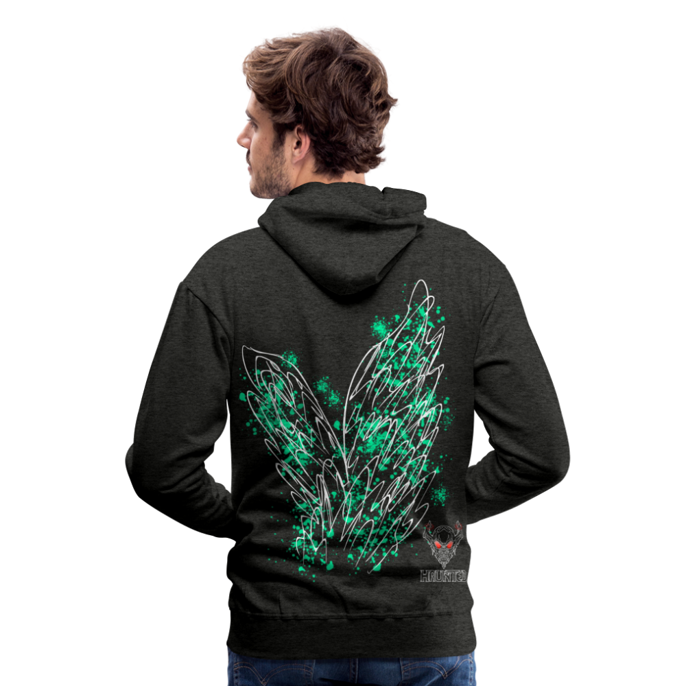 Men Hoodie Turquoise Wings - Anthrazit