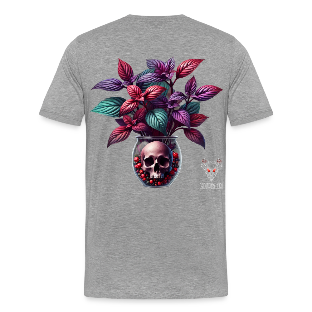 Men T-Shirt Skull Bloom Vase - Grau meliert
