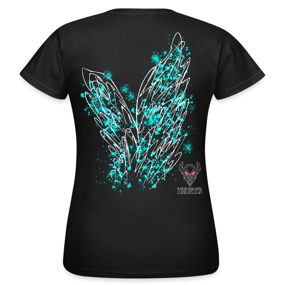 Women T-Shirt Aqua Wings - Schwarz