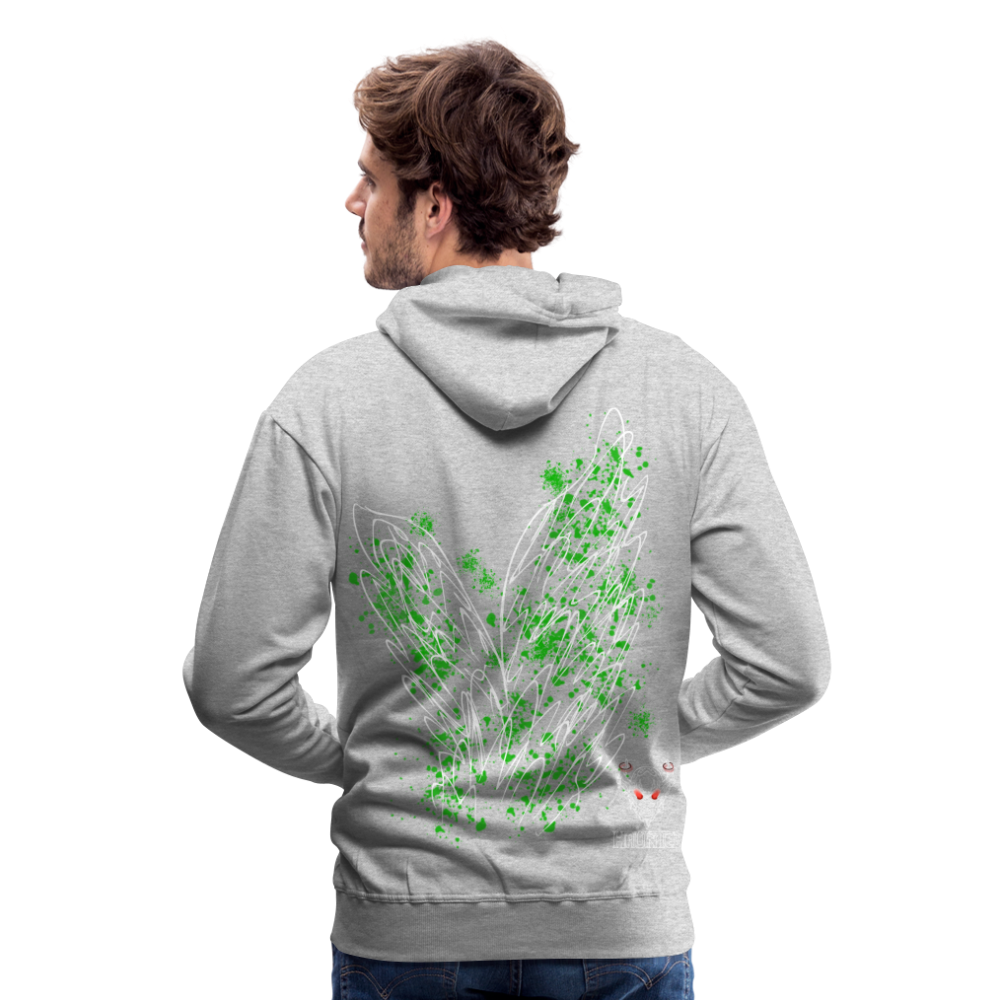 Men Hoodie Green Wings - Grau meliert