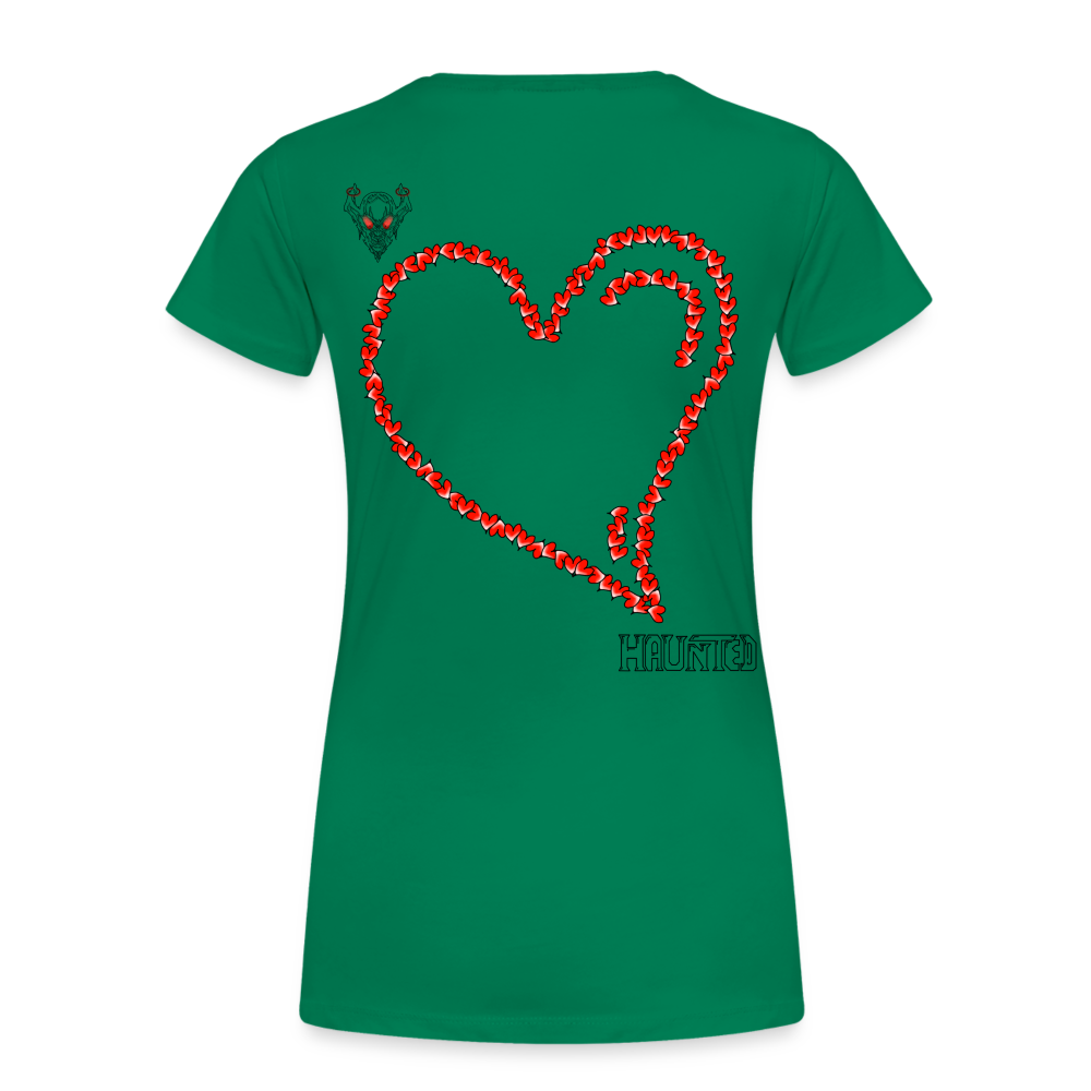 Woman T-Shirt Hearts Dark - Kelly Green