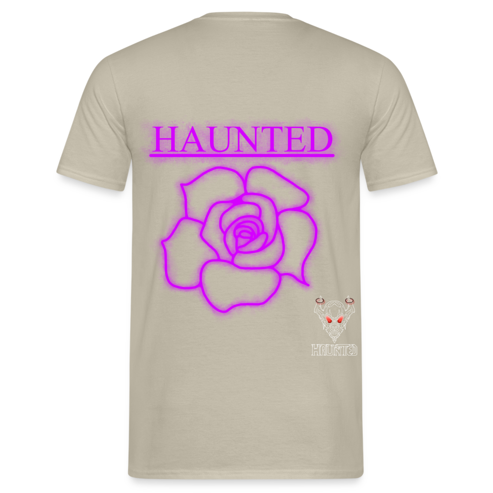 Men T-Shirt Pink Neon Rose - Sandbeige