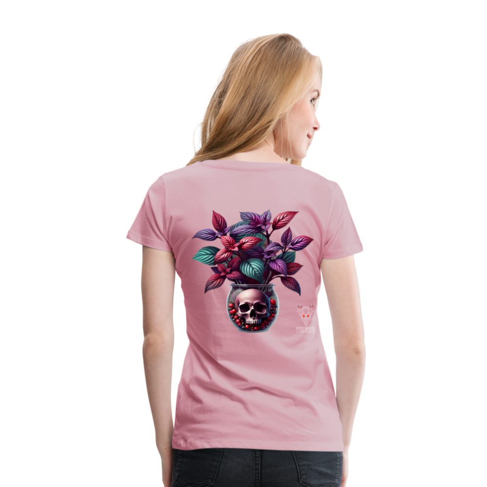 Woman T-Shirt Skull Bloom Vase - Hellrosa