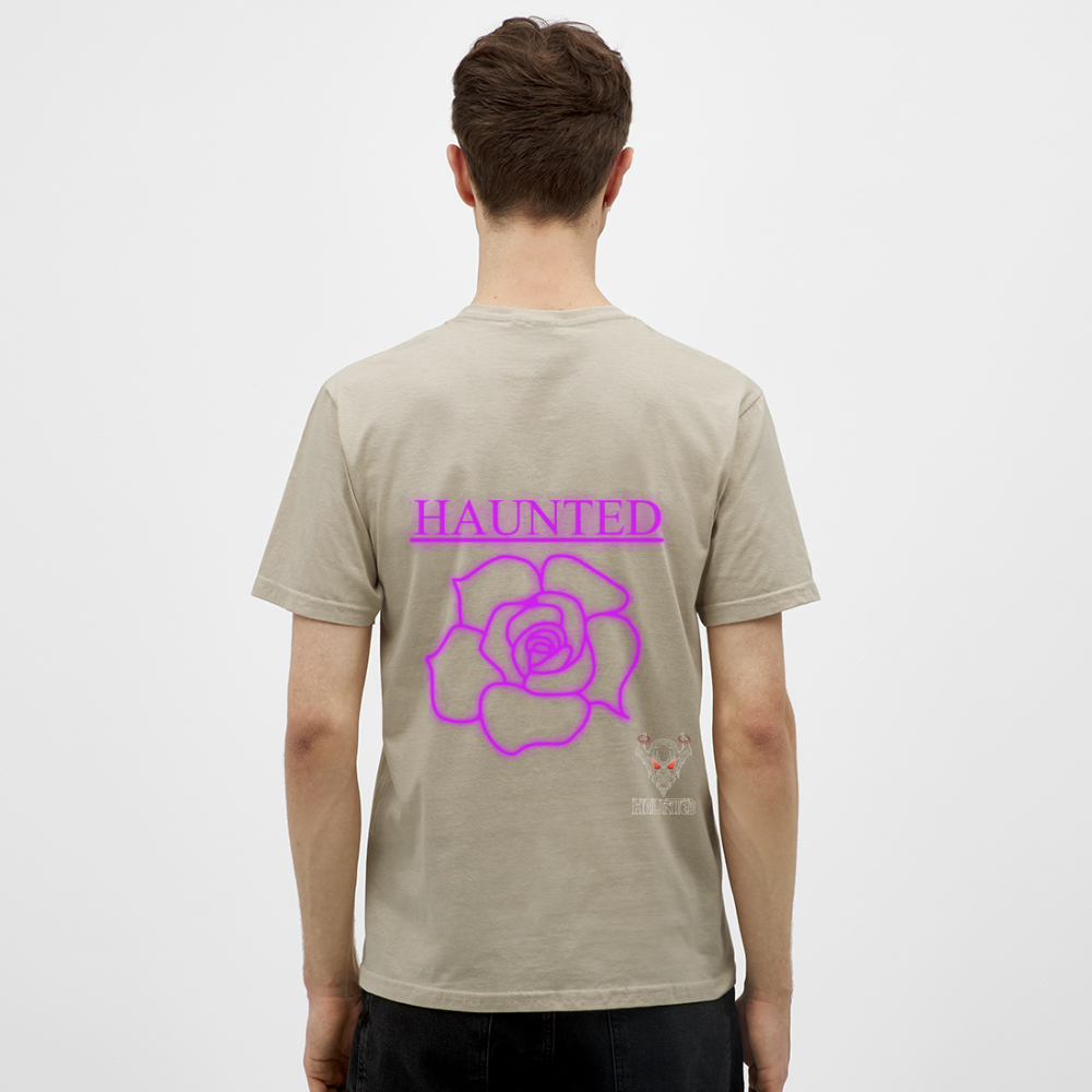 Men T-Shirt Pink Neon Rose - Sandbeige
