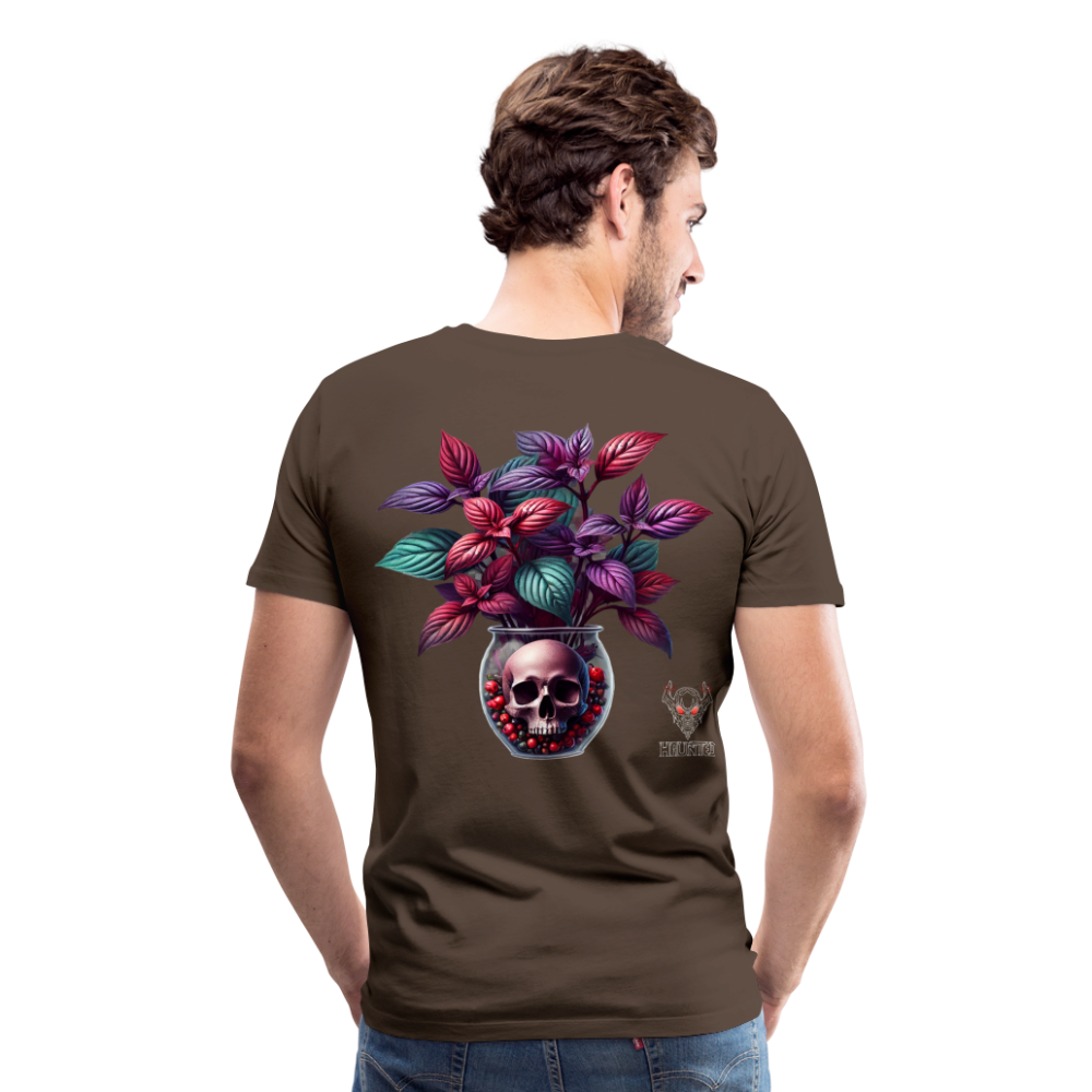 Men T-Shirt Skull Bloom Vase - Edelbraun