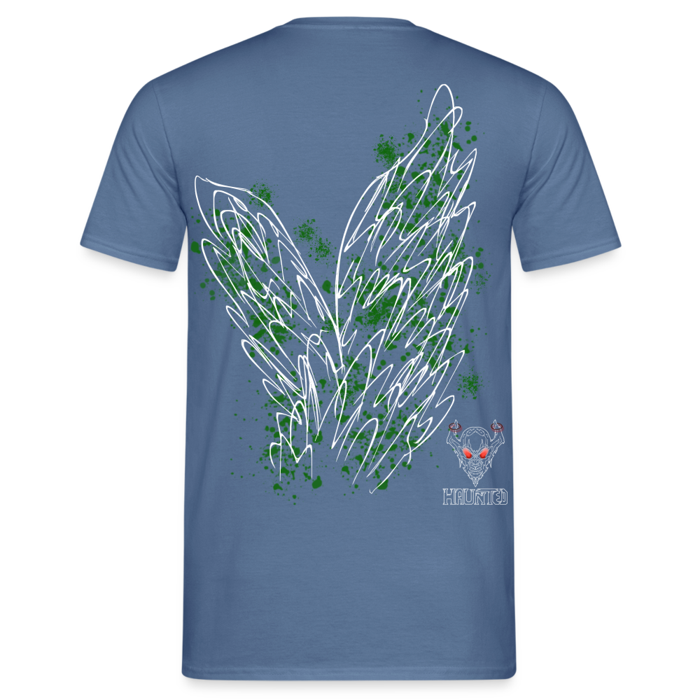 Men T-Shirt Dark Green Wings - Taubenblau