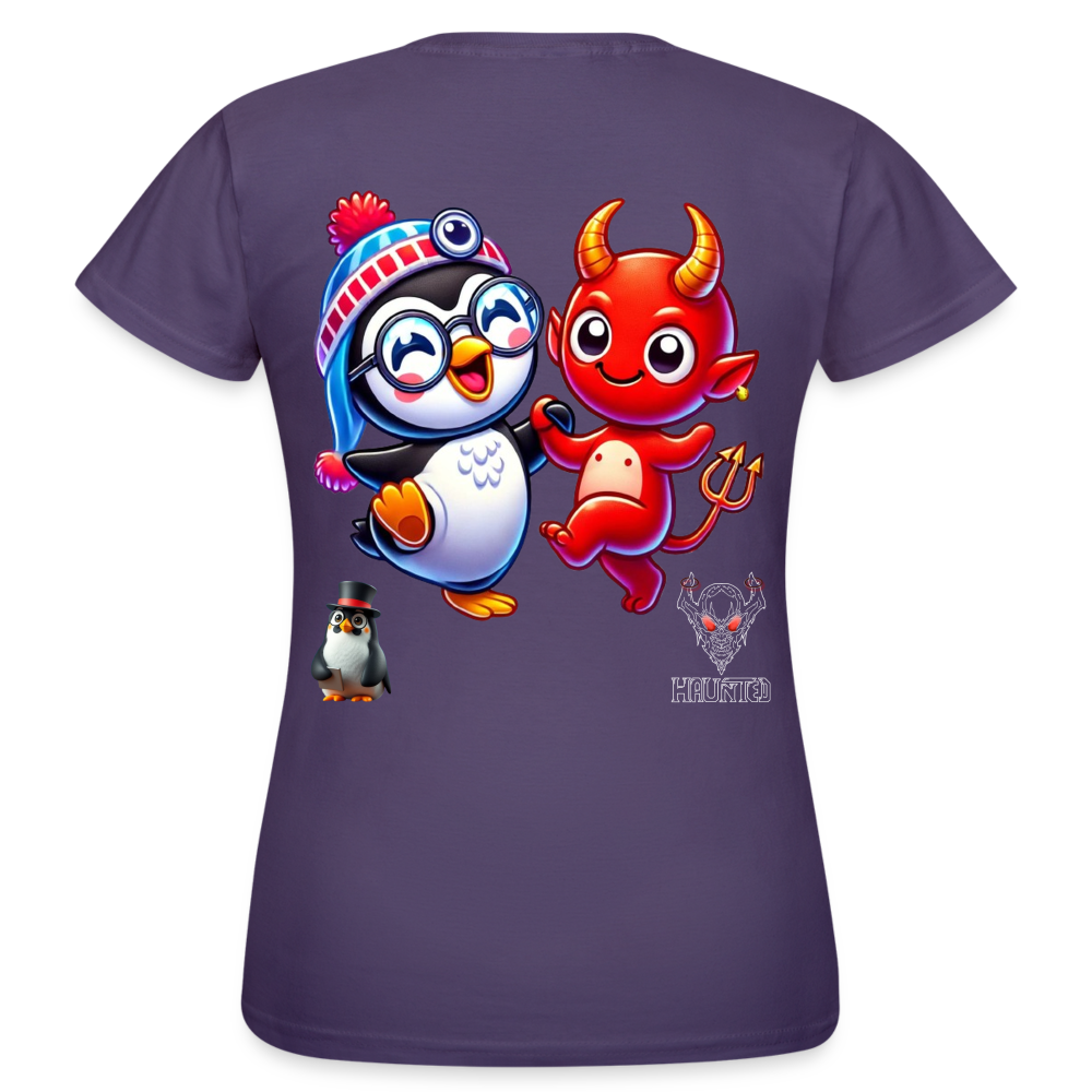 Women T-Shirt Dancing with Devil - Dunkellila