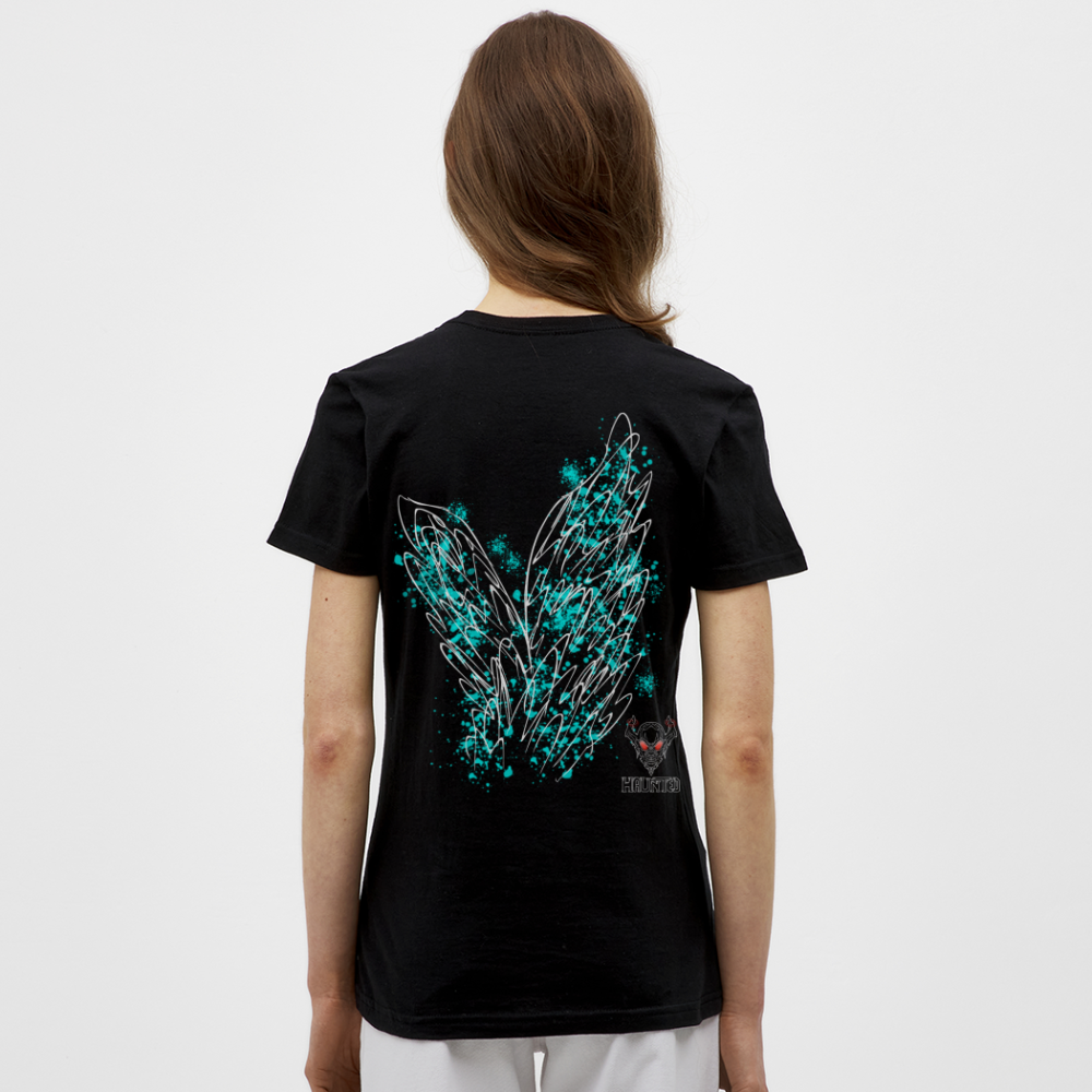 Women T-Shirt Aqua Wings - Schwarz