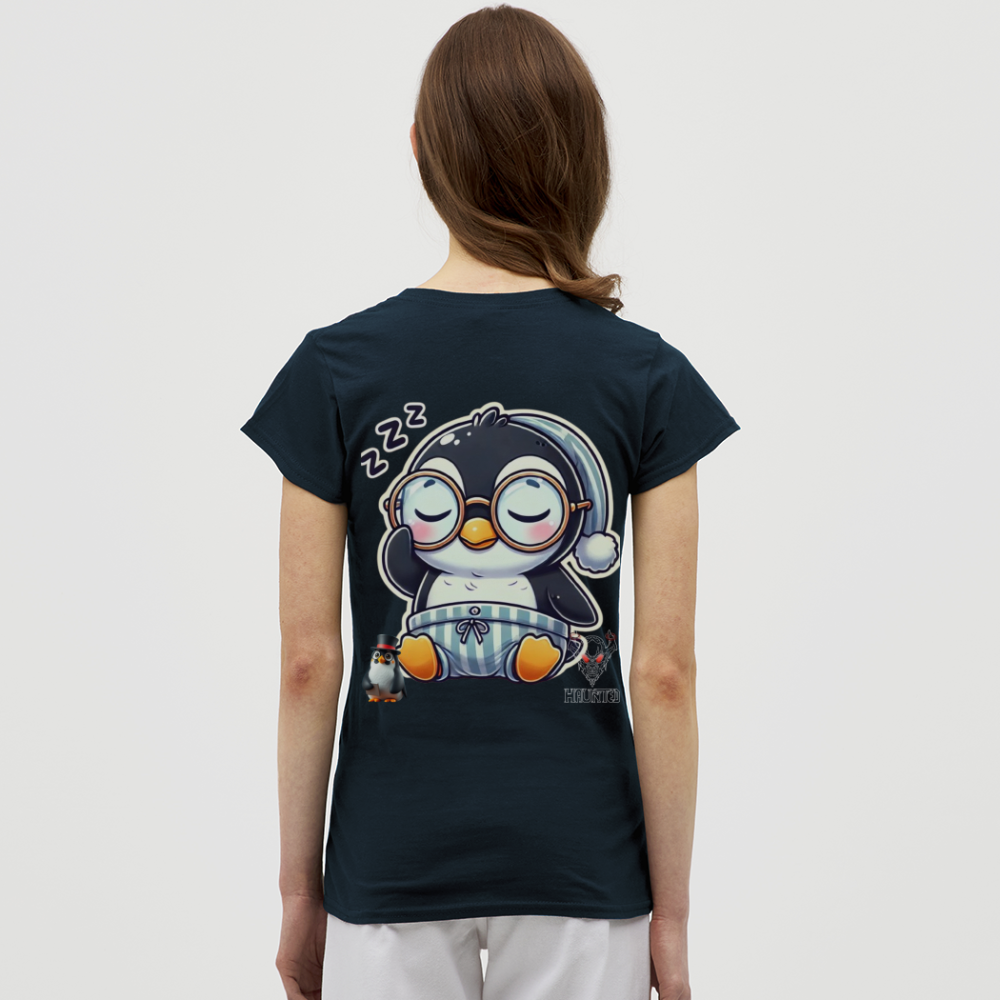 Women T-Shirt Sleepy KasPenguin - Navy