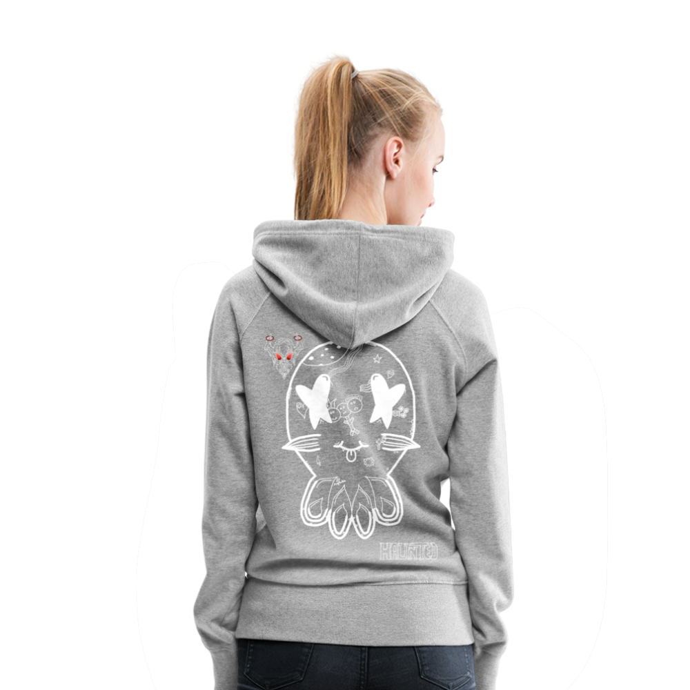 Woman Hoodie Ghost Doodle Light - Grau meliert