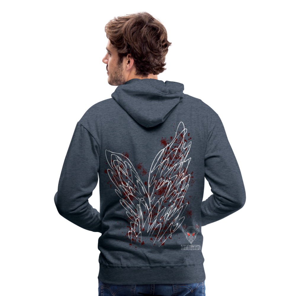 Men Hoodie Dark Red Wings - Jeansblau