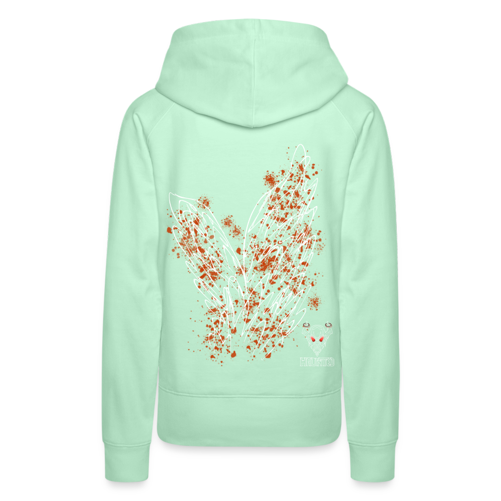 Women Hoodie Orange Wings - helles Mintgrün