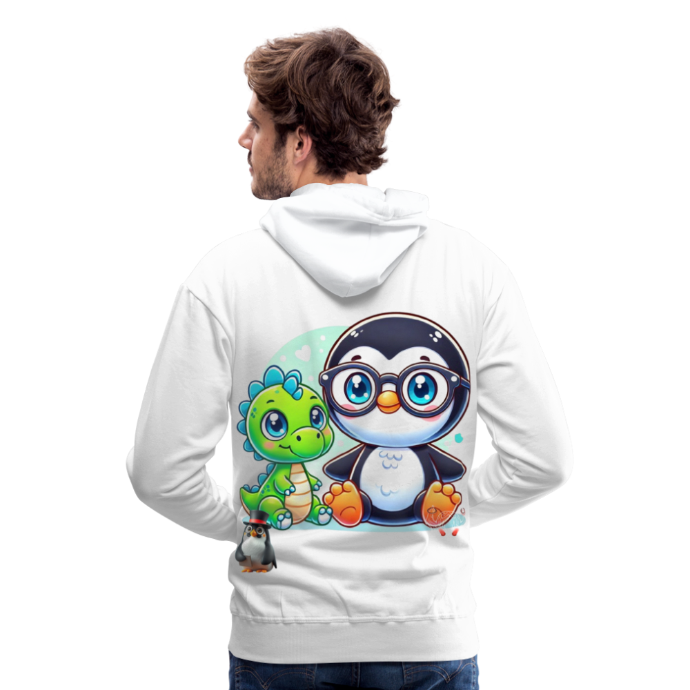 Men Hoodie KasPenguin with Dinosaur - Weiß