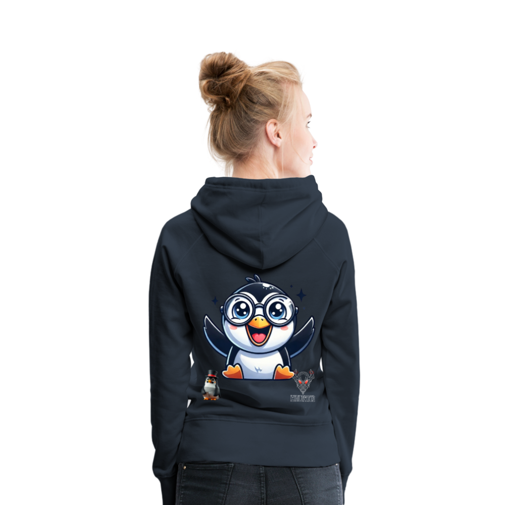 Women Hoodie KasPenguin Happy - Navy