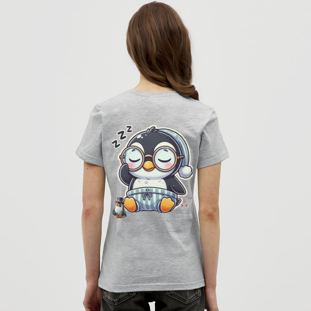 Women T-Shirt Sleepy KasPenguin - Grau meliert