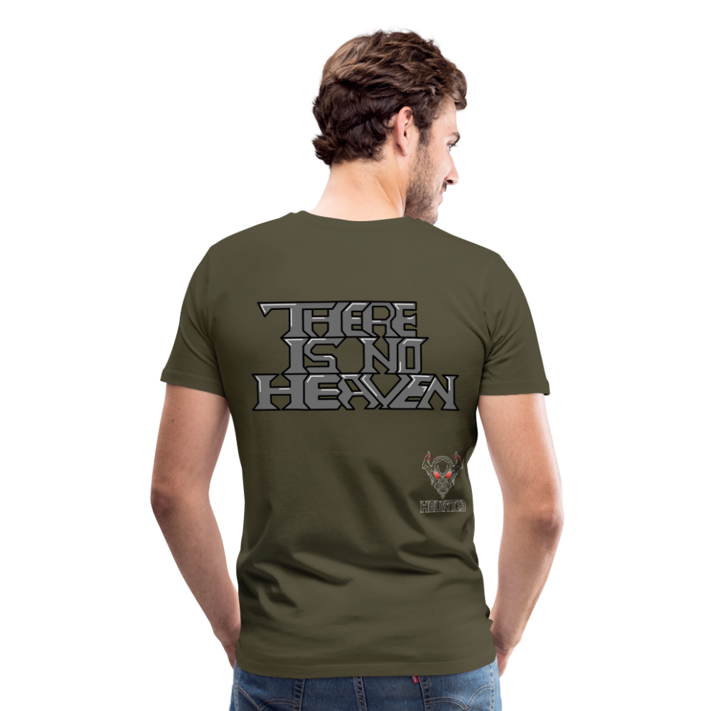 Men T-Shirt There Is No Heaven Text - Khaki
