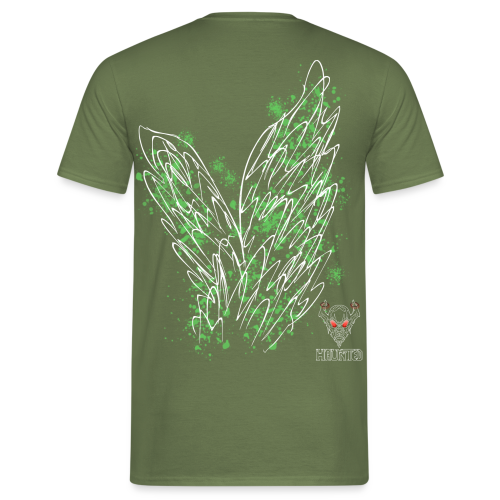Men T-Shirt Light Green Wings - Militärgrün