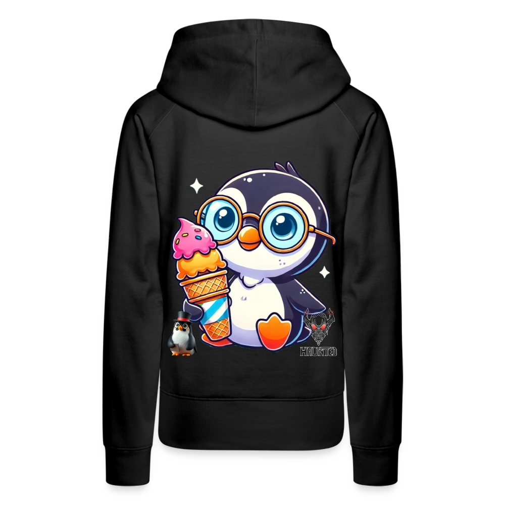 Women Hoodie KasPenguin with Ice - Schwarz