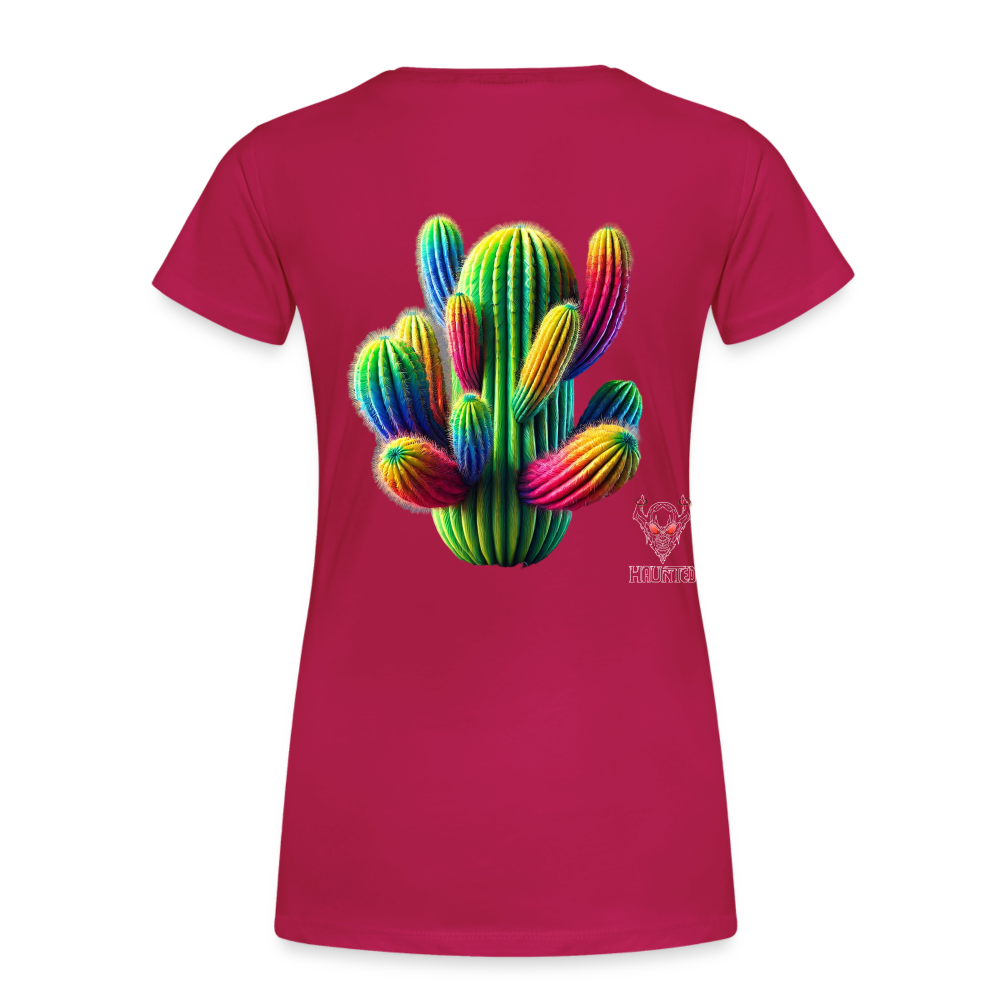 Woman T-Shirt Prismatic Cactus Bloom - dunkles Pink