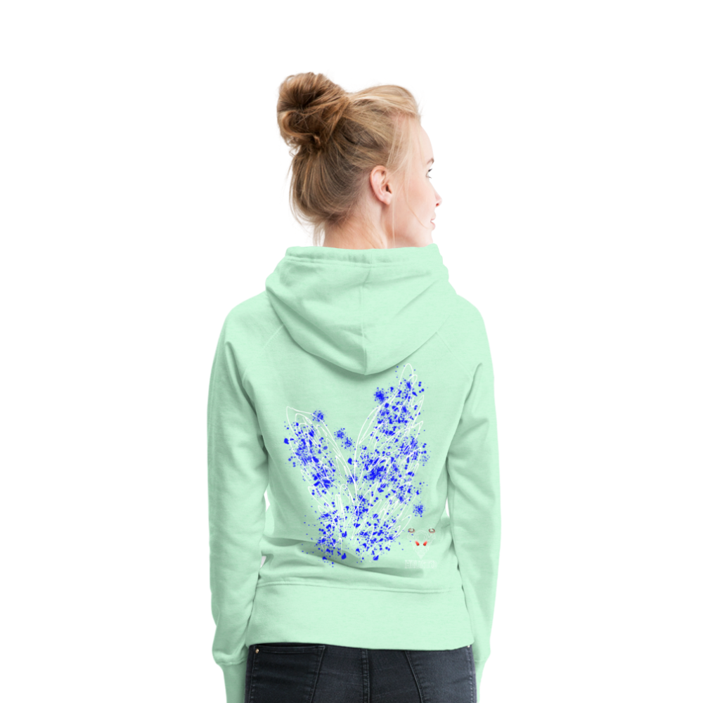 Women Hoodie Blue Wings - helles Mintgrün