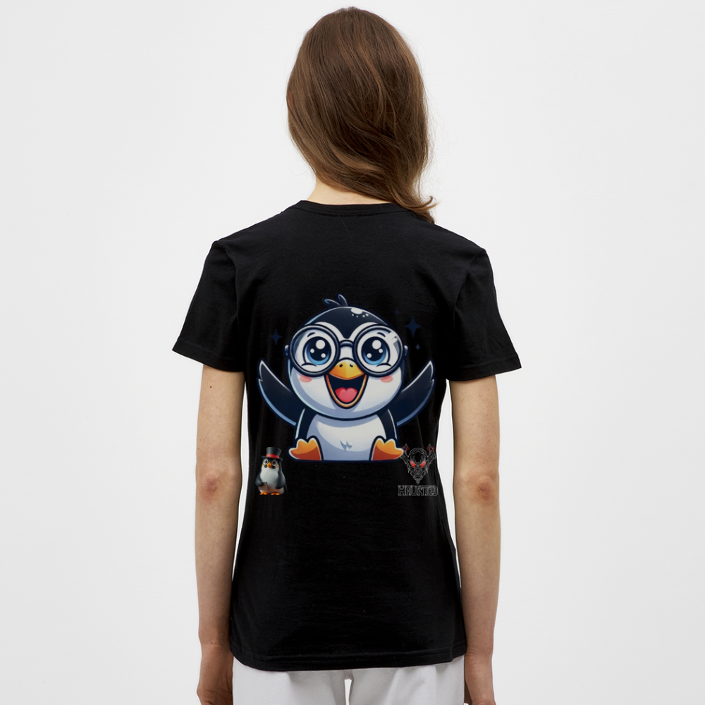 Women T-Shirt KasPenguin Happy - Schwarz