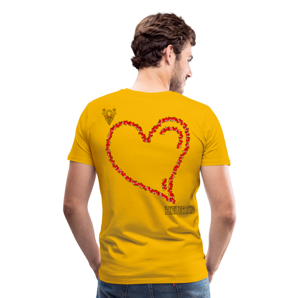 Man T-Shirt Hearts Dark - Sonnengelb