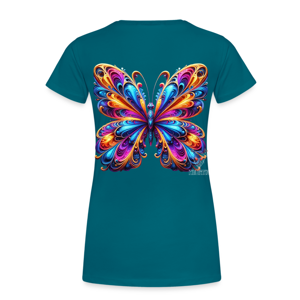 Woman T-Shirt Vibrant Butterfly Elegance - Divablau