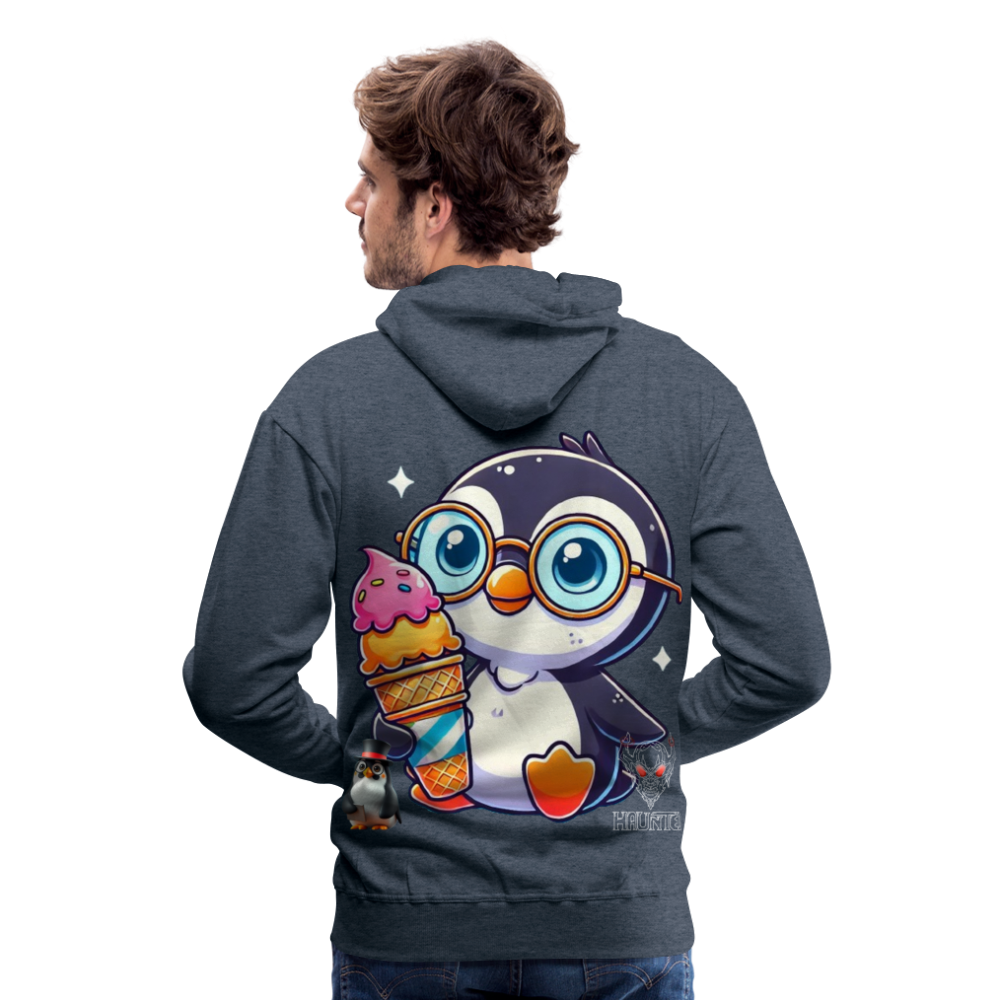 Men Hoodie KasPenguin with Ice - Jeansblau