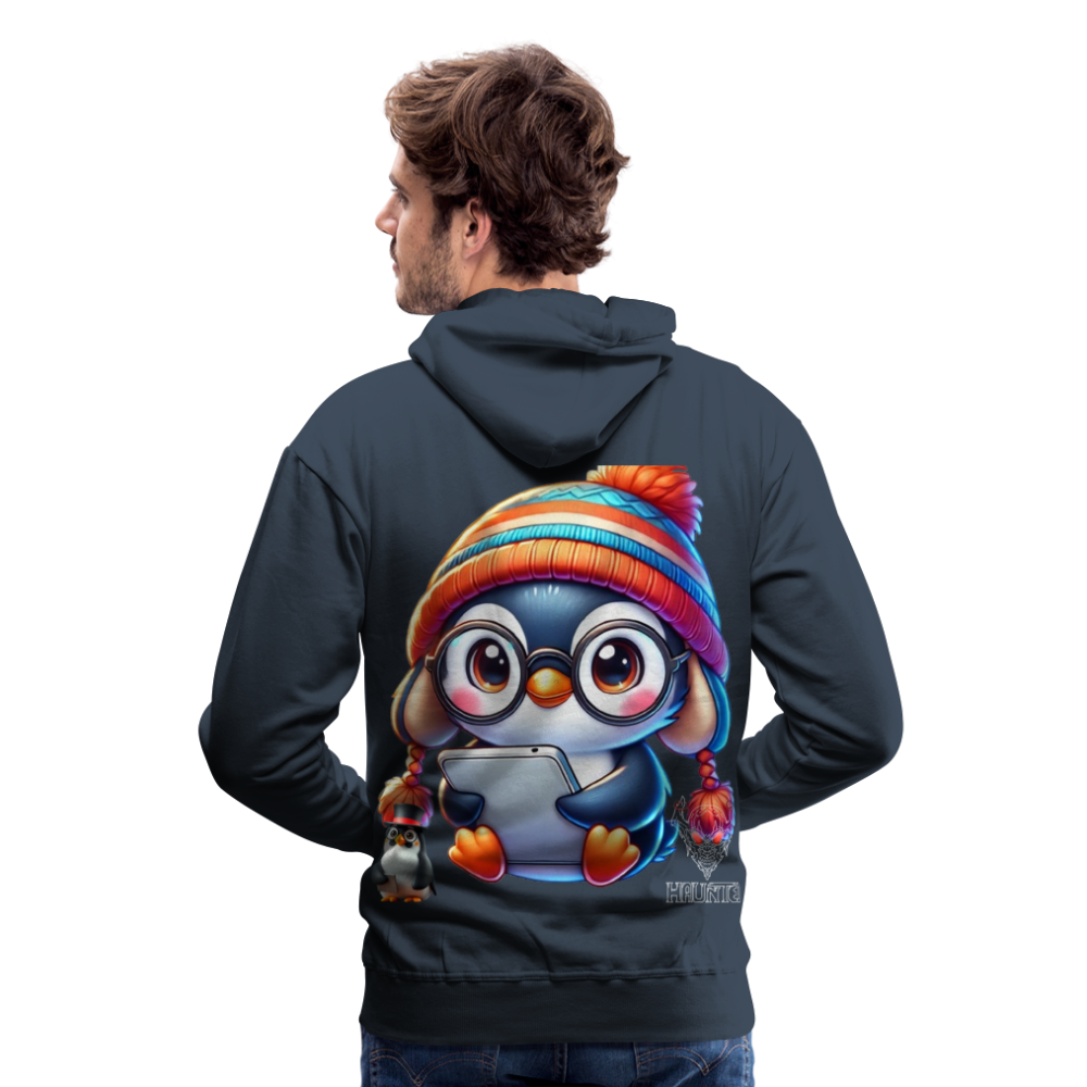Men Hoodie KasPenguin with Pad - Navy