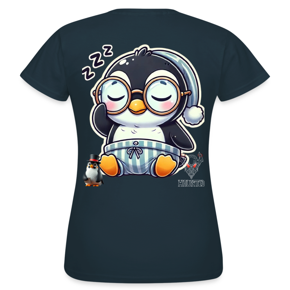 Women T-Shirt Sleepy KasPenguin - Navy