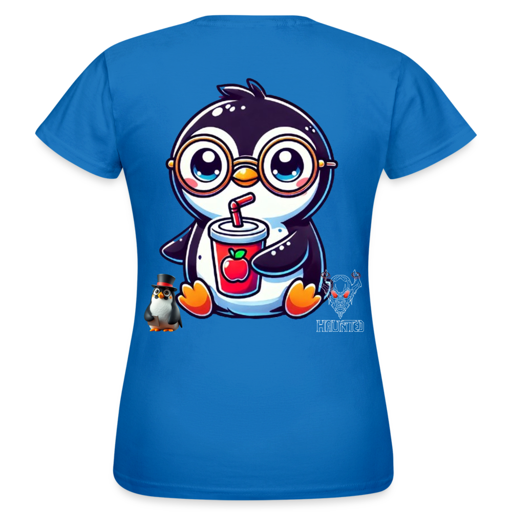 Women T-Shirt KasPenguin with Drink - Royalblau