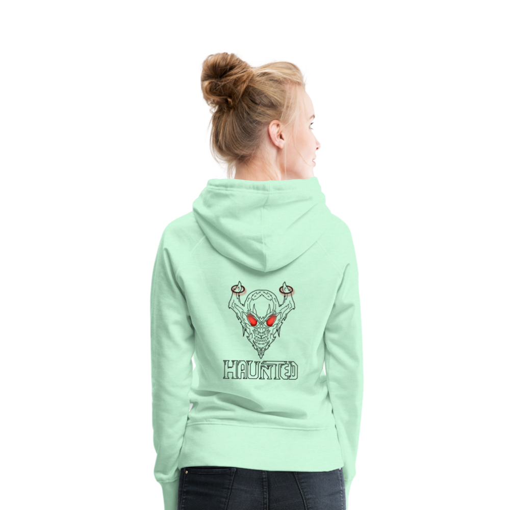 Women Hoodie Deamon White - helles Mintgrün