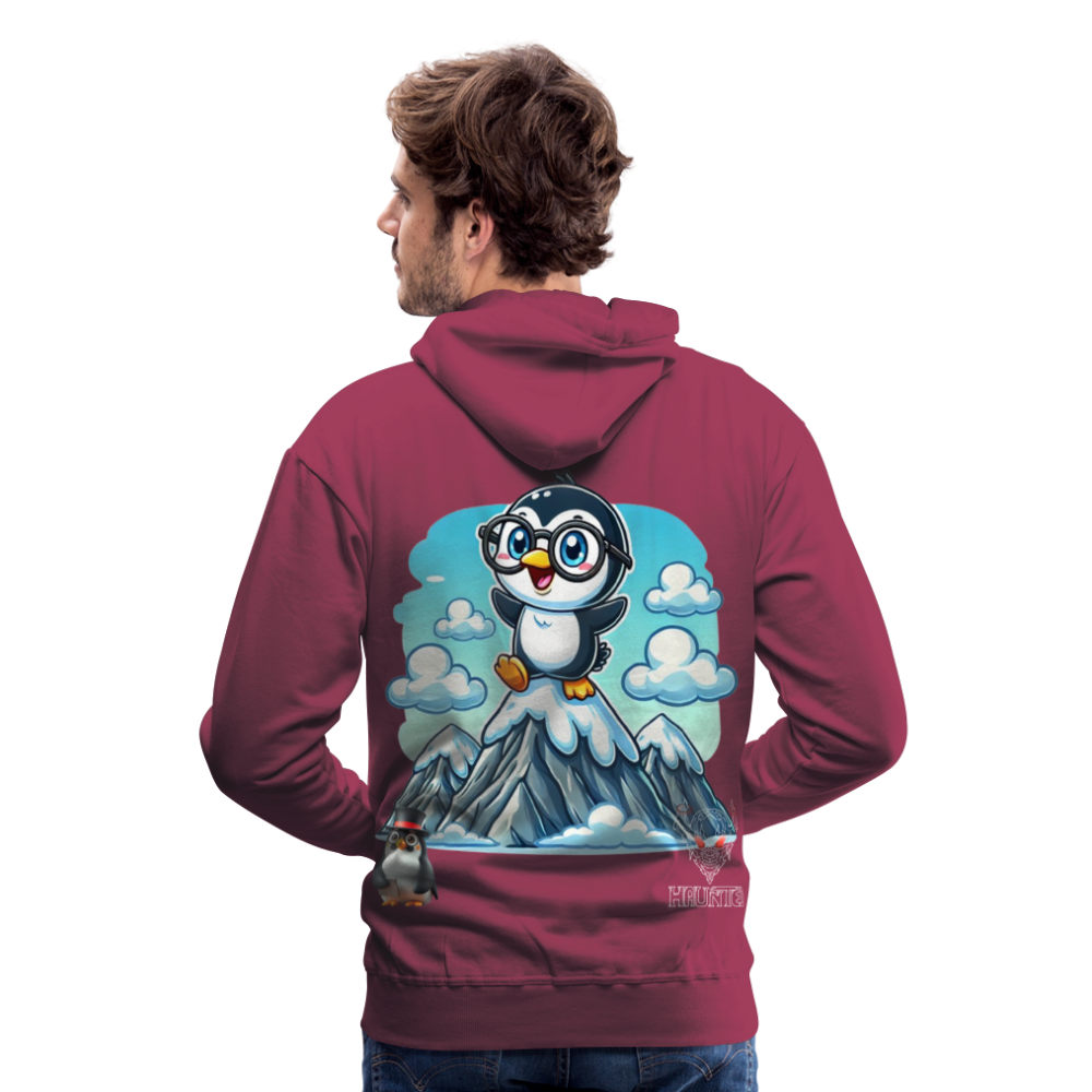 Men Hoodie KasPenguin on Top - Bordeaux